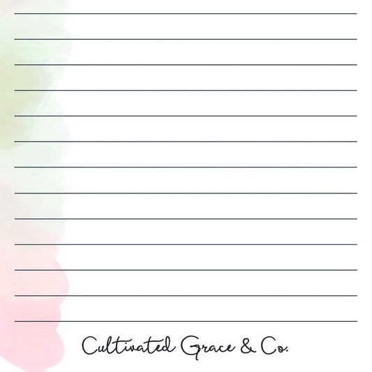 Pastel Watercolor Edge Lined Notepad