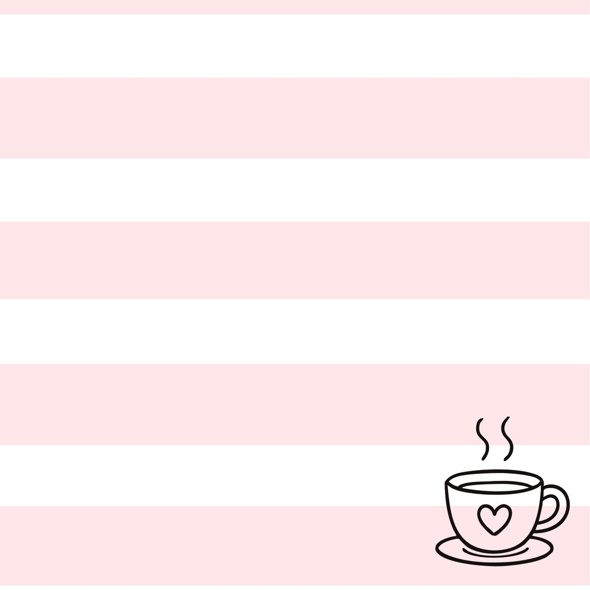 Pink Coffee Stripes Lined Notepad