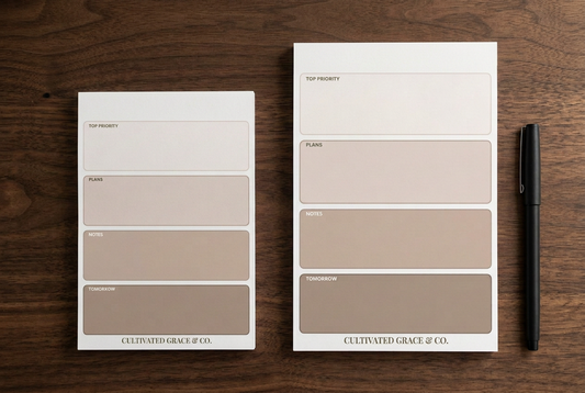 Revised mocha notepads without top binding bands