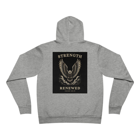 Strength Renewed hoodie in Athletic Heather, full back eagle graphic with Isaiah 40:31
