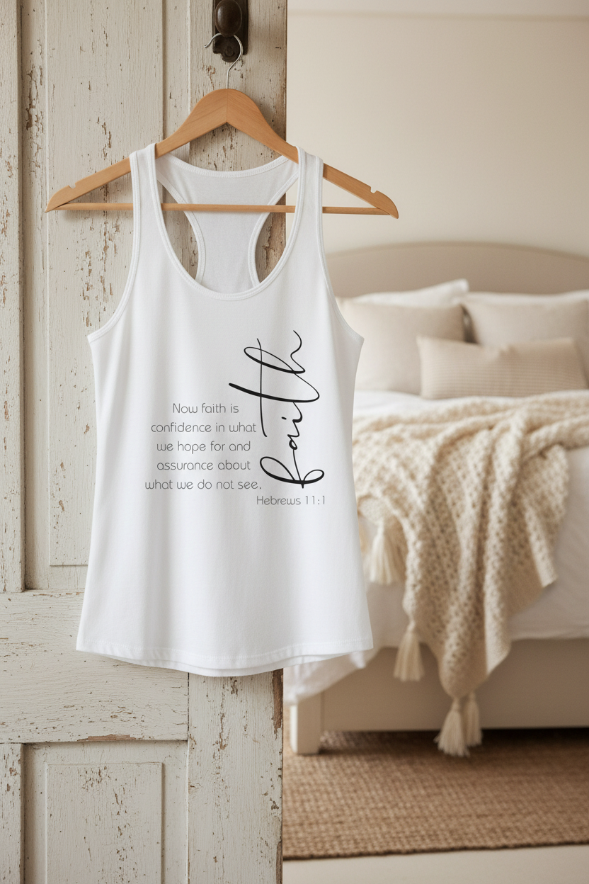 use the image of my Faith Hebrews 11:1 tank top